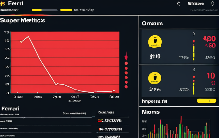 **A vibrant, split digital dashboard. On the left, 'vanity metrics' are shown as chaotic, overwhelming numbers (e.g., millions of likes, impressions) swirling aimlessly, with a metaphorical digital Ferrari struggling to move. On the right, 'true economic value' is represented by clear, upward-trending financial graphs (profit, revenue, ROI), linked to a sleek digital Ferrari winning a race. The scene emphasizes the contrast between superficial data and tangible business success in digital marketing.**