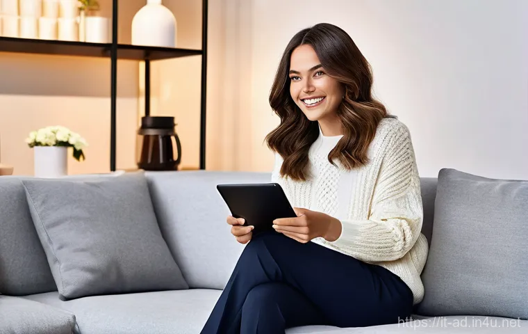 광고홍보사와 소비자 중심 미디어 광고 - **Prompt: Personalized Digital Shopping Experience**
"A stylish young woman, approximately 28 ye...
