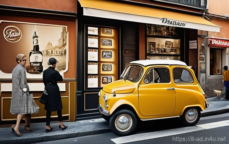 광고홍보 기초 이론 이해하기 - **Prompt: The Evolution of Advertising**
    "A vibrant, composite image depicting a bustling Italia...