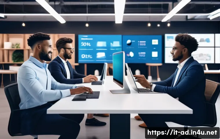 광고홍보사와 미디어 시장 분석 - A modern digital marketing office scene focused on social commerce, showing a diverse team of young ...