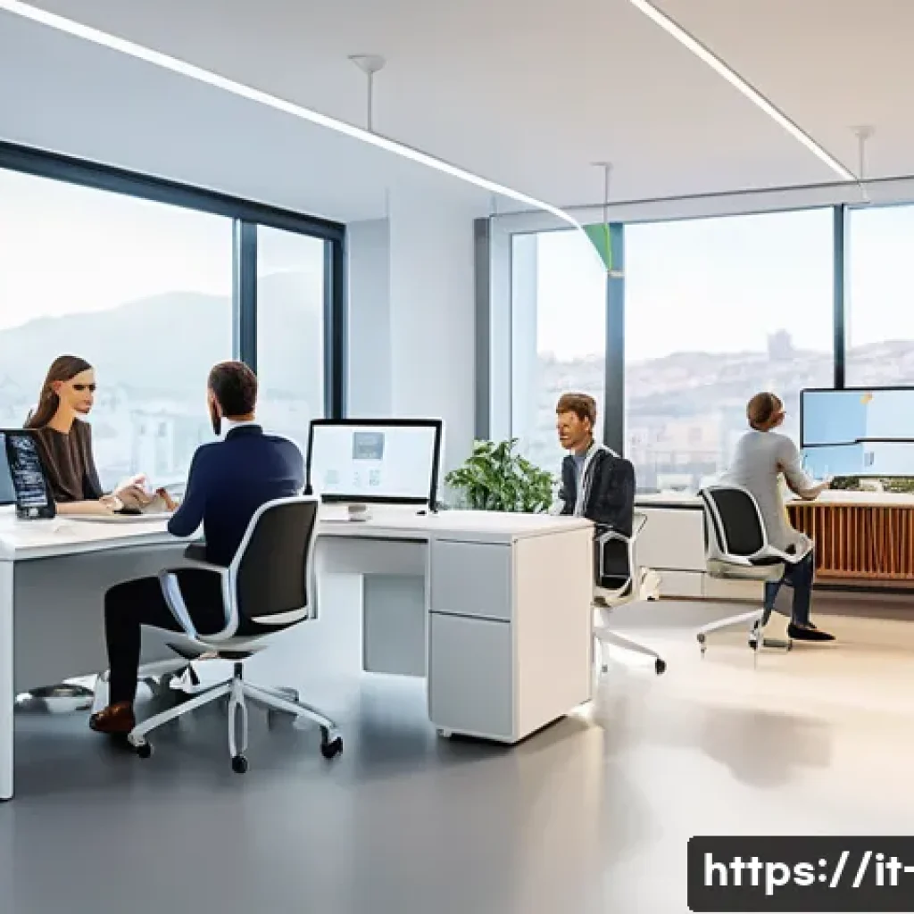 광고홍보사와 소비자 경험 디자인 광고 - A modern Italian marketing team in a bright, stylish office, collaboratively analyzing big data on m...