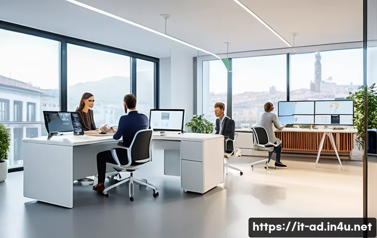 광고홍보사와 소비자 경험 디자인 광고 - A modern Italian marketing team in a bright, stylish office, collaboratively analyzing big data on m...