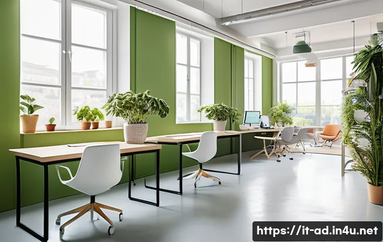 광고홍보사 워라밸 실현 사례 - A modern Italian advertising agency office interior featuring bright natural light, ergonomic workst...