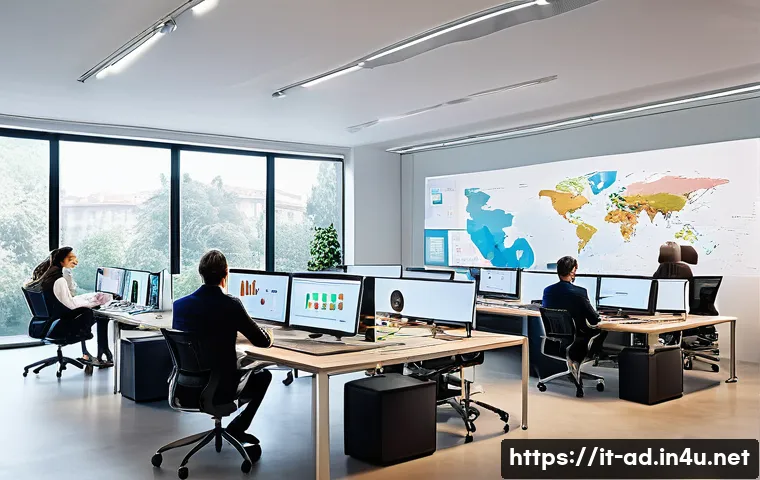 광고홍보사와 효과적인 광고 배포 전략 - A modern advertising agency office in Milan, Italy, bustling with diverse professionals analyzing di...