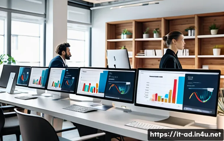 광고홍보사와 콘텐츠 플래닝 - A modern digital marketing team collaborating in a sleek, bright office space in Milan, with diverse...