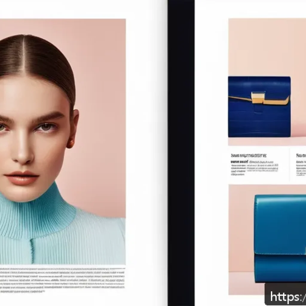 광고홍보사와 잡지 광고 디자인 - A high-resolution editorial magazine spread featuring a sophisticated fashion layout with vibrant, s...