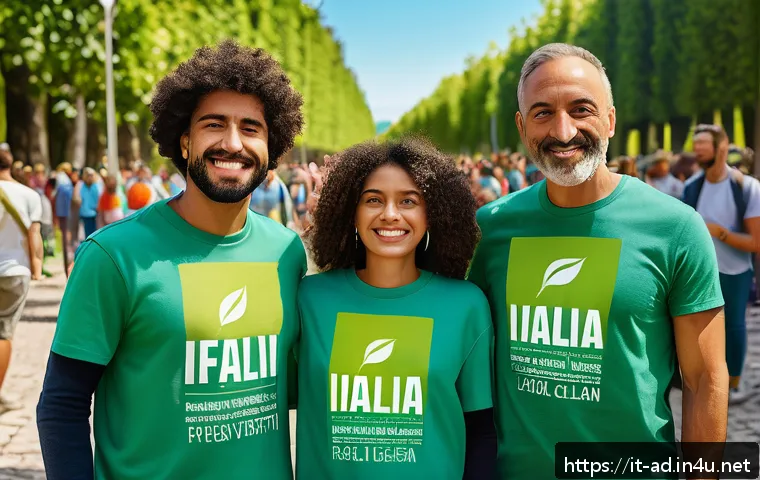 광고홍보사와 비영리 광고 사례 - A vibrant and emotional digital artwork showcasing a diverse group of real Italian people, including...