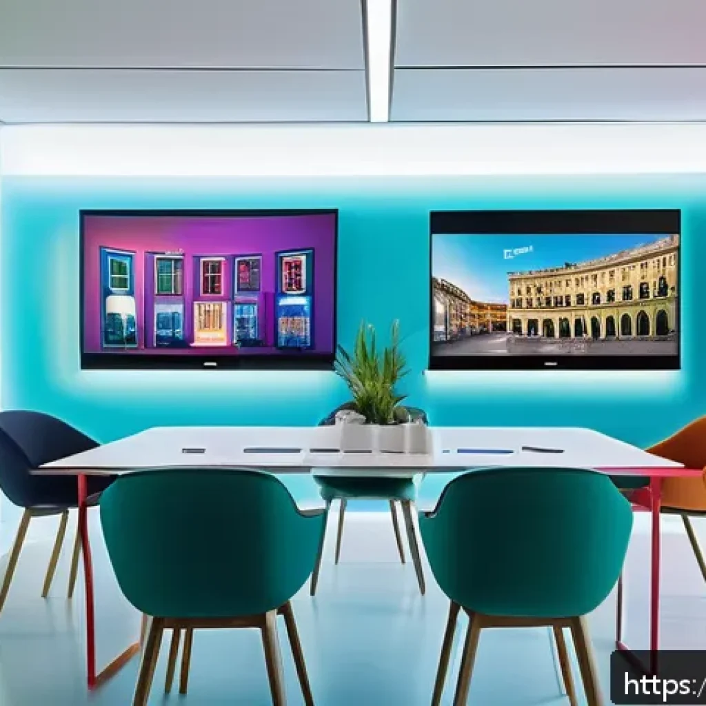 광고홍보사와 소비자 만족도 기반 광고 - A modern Italian advertising agency office scene with diverse professionals collaborating around dig...