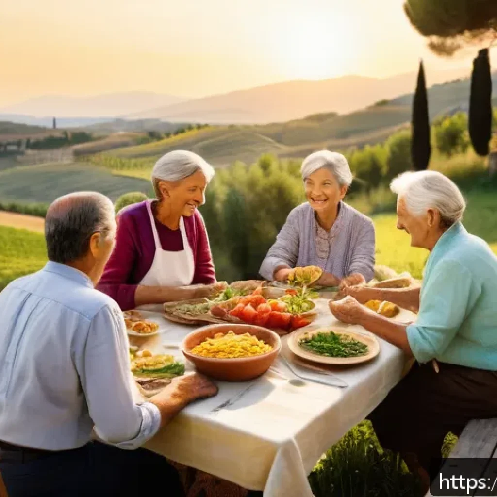 광고홍보사와 브랜드 성공 캠페인 사례 - A warm and nostalgic Italian countryside scene featuring a multigenerational family gathered around ...