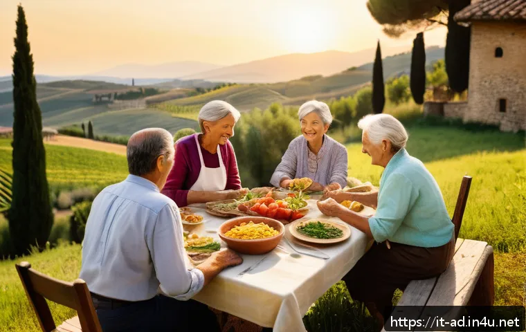 광고홍보사와 브랜드 성공 캠페인 사례 - A warm and nostalgic Italian countryside scene featuring a multigenerational family gathered around ...