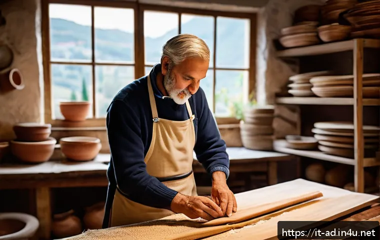 광고홍보사와 로컬 브랜드 광고 성공 사례 - A warm, authentic behind-the-scenes scene of an Italian artisanal workshop with craftsmen carefully ...